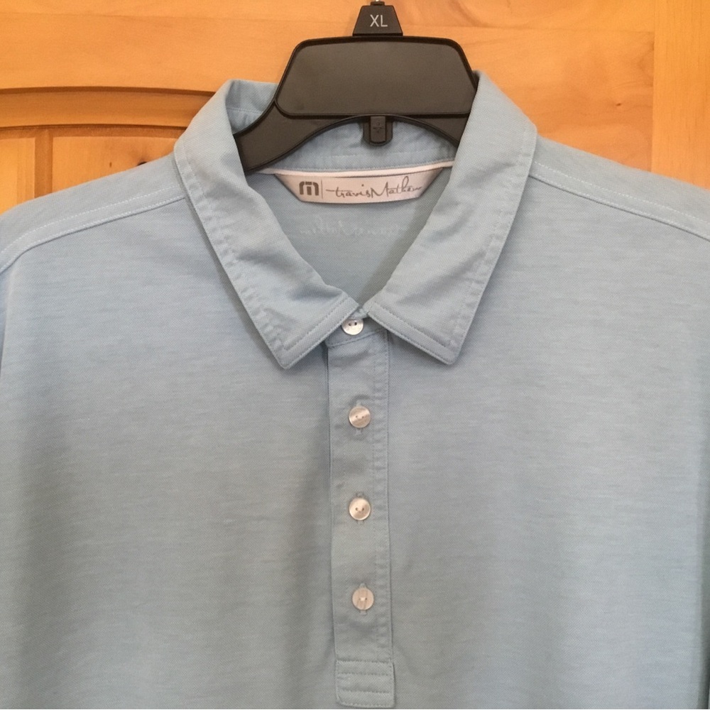 Travis Mathew Sky Blue Polo Shirt for Men